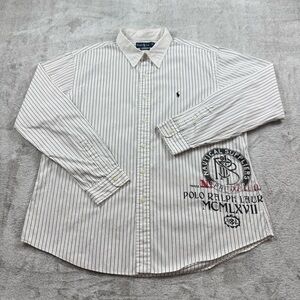 VTG Polo by Ralph Lauren shirt men’s XXL striped white nautical suppliers custom